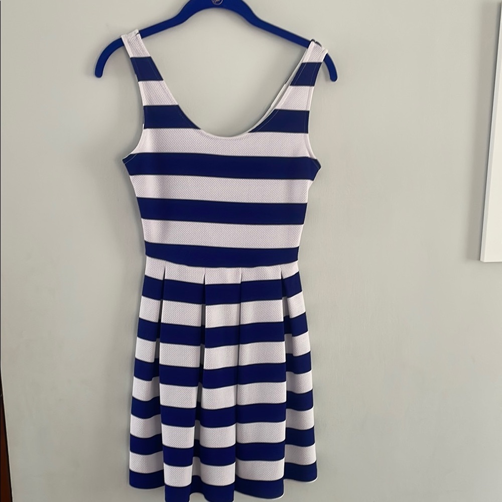 Striped Blue and White Dress